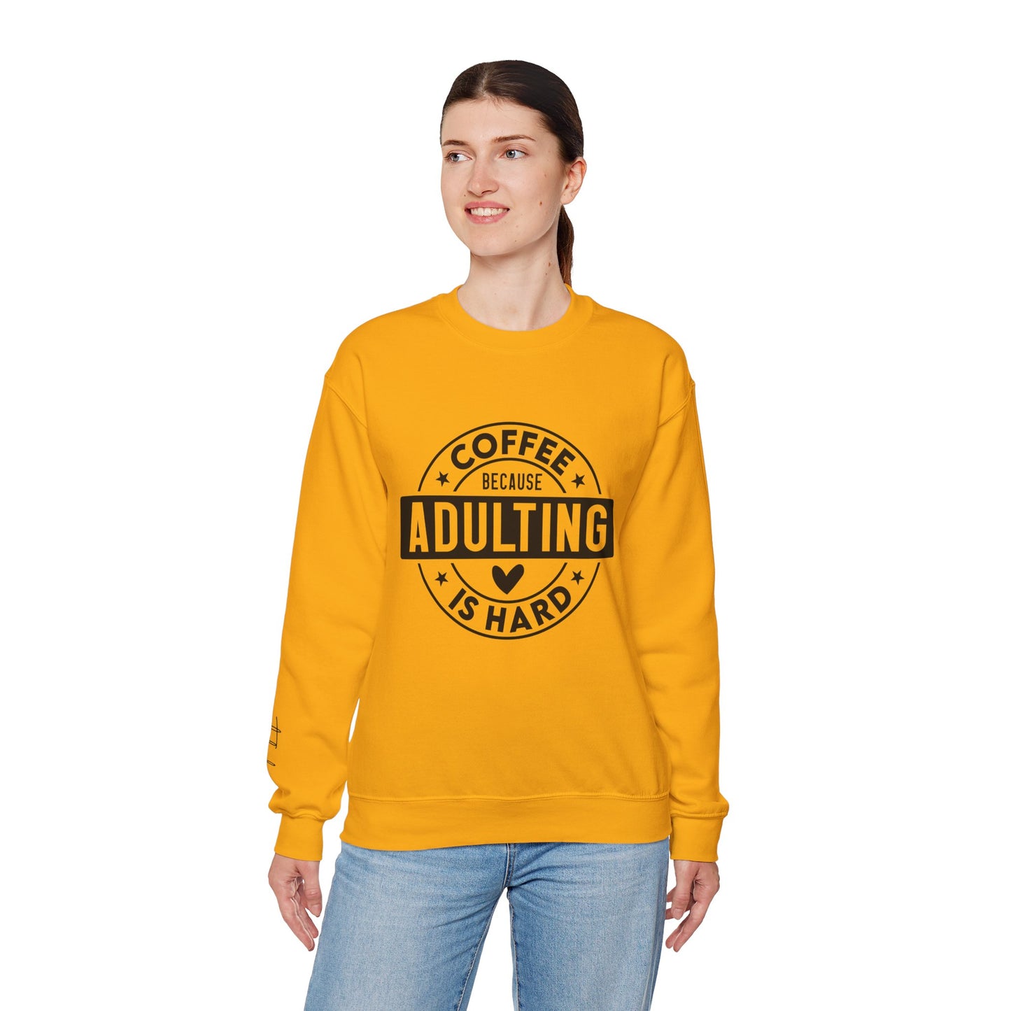 Coffee Because Adulting Is Hard Sweatshirt | Cozy Unisex Crewneck for Coffee Lovers