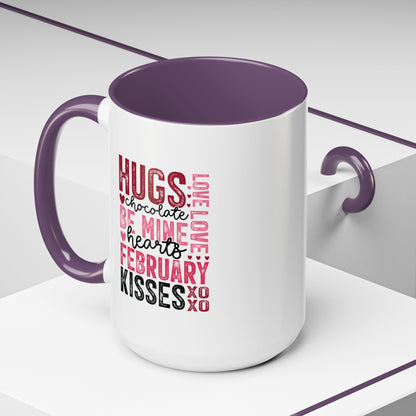 VLD - Hugs...February Kisses | Accent Coffee Mug  (11, 15oz)