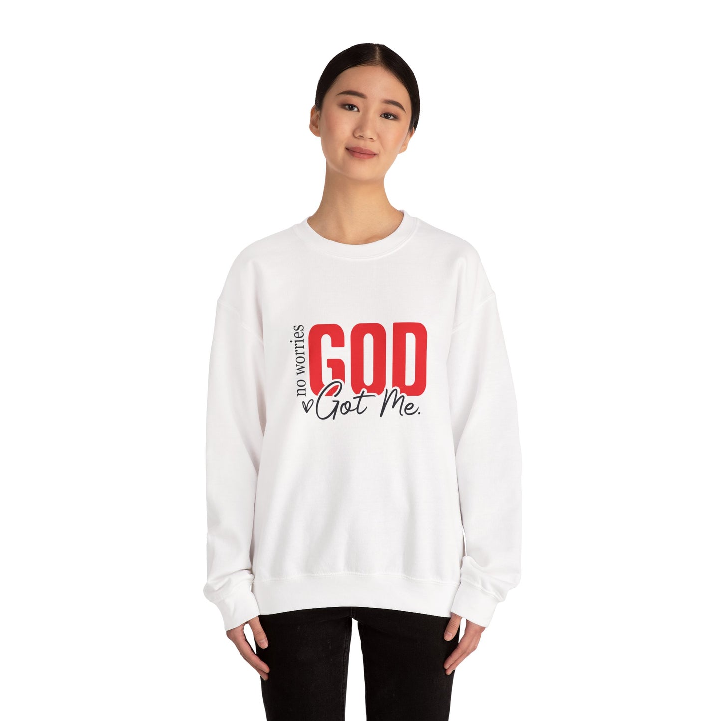 No Worries, God Got Me Sweatshirt | Christian Faith Statement Unisex Crewneck