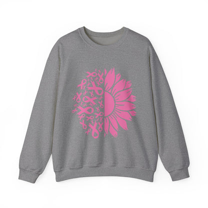 BCA - Pink Ribbon Sunflower  | Unisex Heavy Blend™ Crewneck Sweatshirt