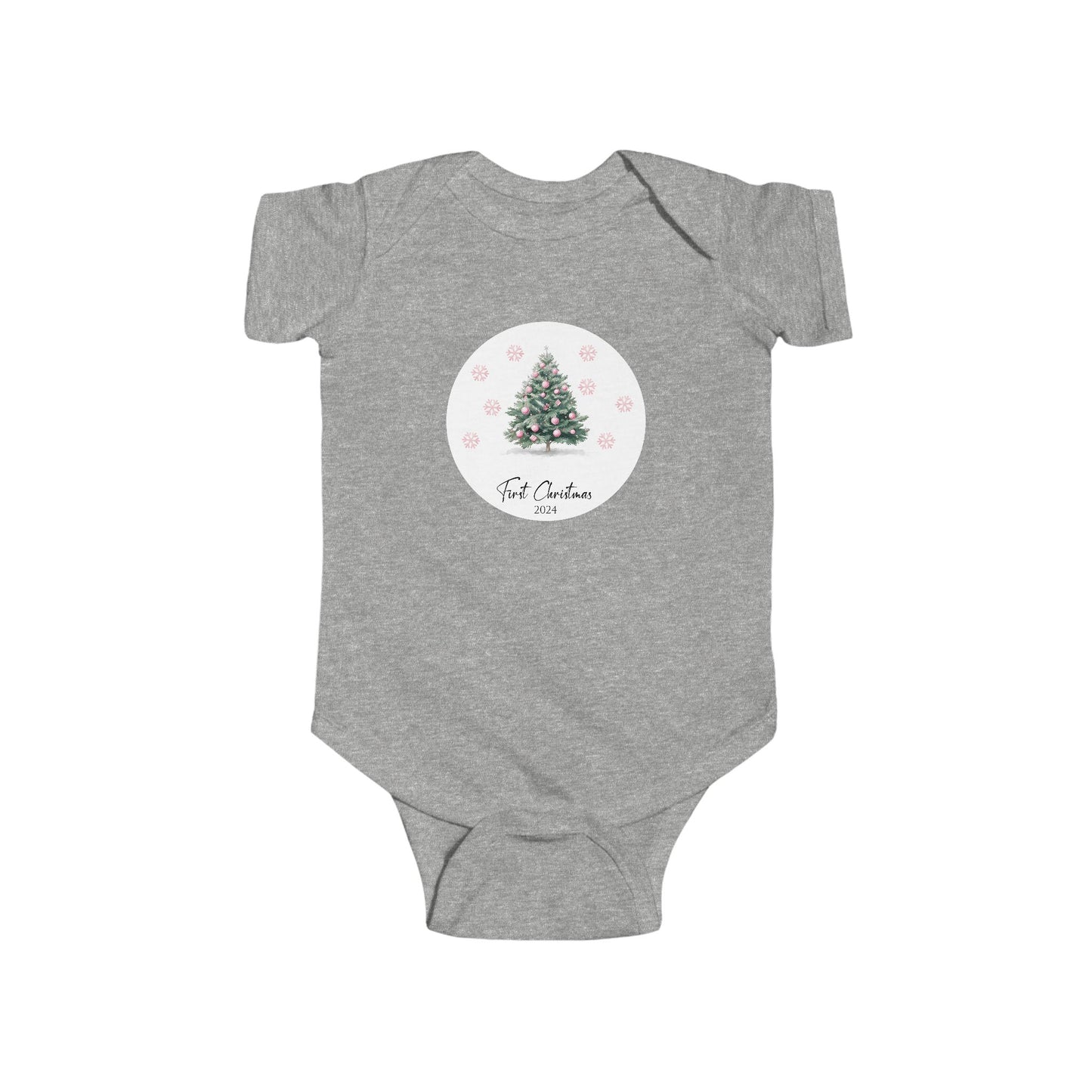 CMS - My 1st Christmas Pink Tree | Infant Fine Jersey Bodysuit