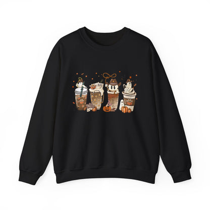 HN- Ghostly Four Coffees | Heavy Blend™ Crewneck Sweatshirt