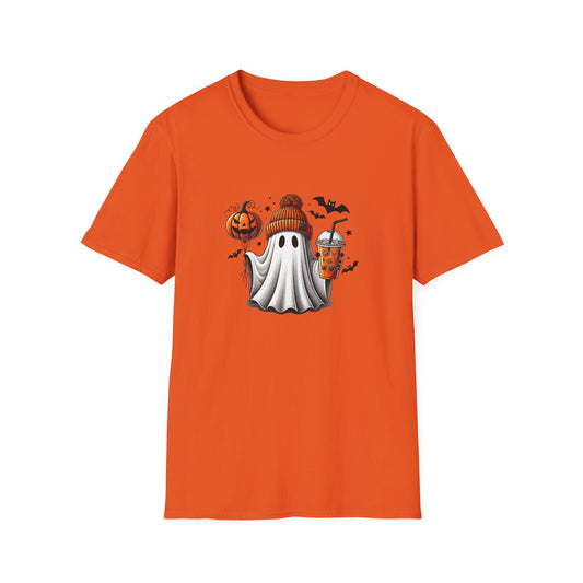 HN - Cute Ghost Beanie Coffee | Softstyle T-Shirt