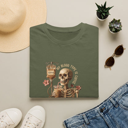 Skeleton Coffee IV T-Shirt | Unisex Classic Fit Caffeine Addict Tee
