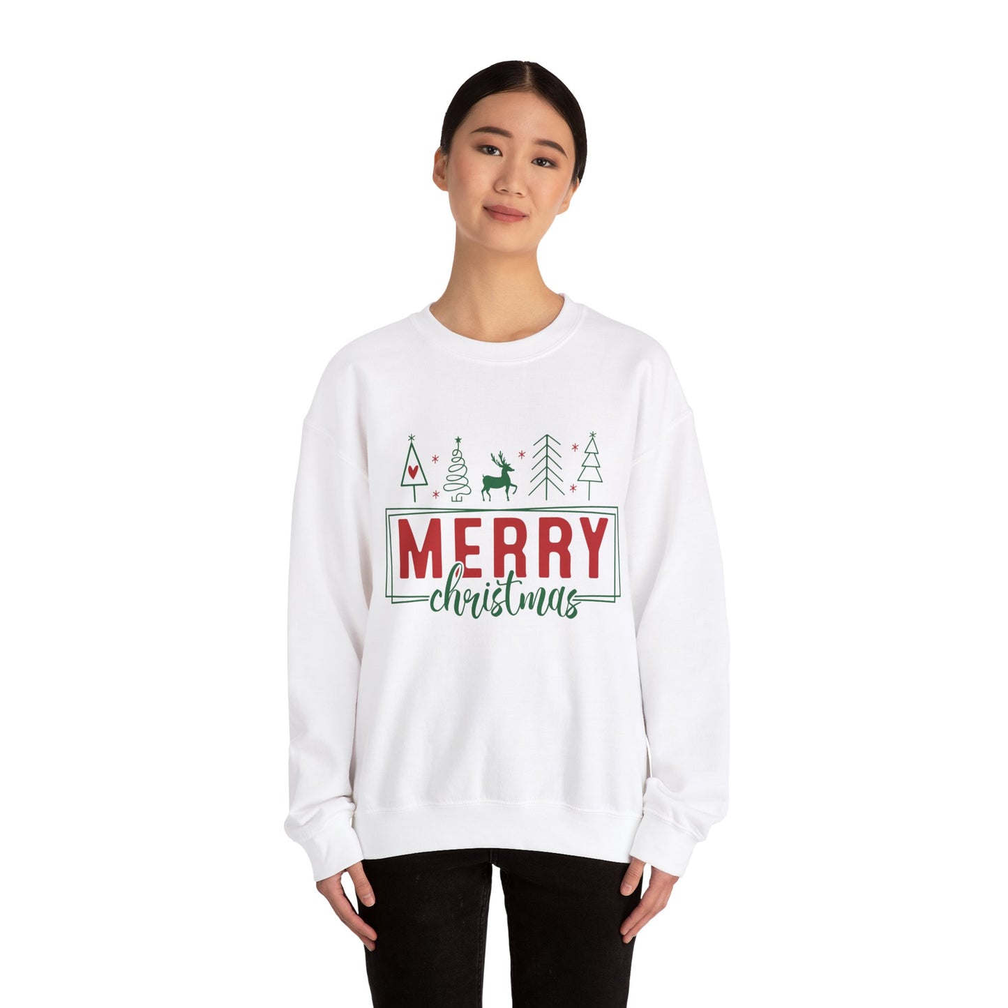 CMS - Merry Christmas Tree Landscape | Heavy Blend™ Crewneck Sweatshirt