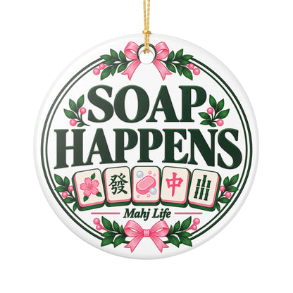 Soap Happens Mahjong Christmas Ornament | Funny Mahj Player Gift