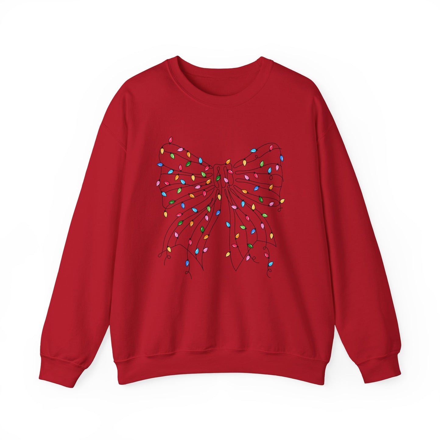 CMS - Christmas Lights Bow | Heavy Blend™ Crewneck Sweatshirt