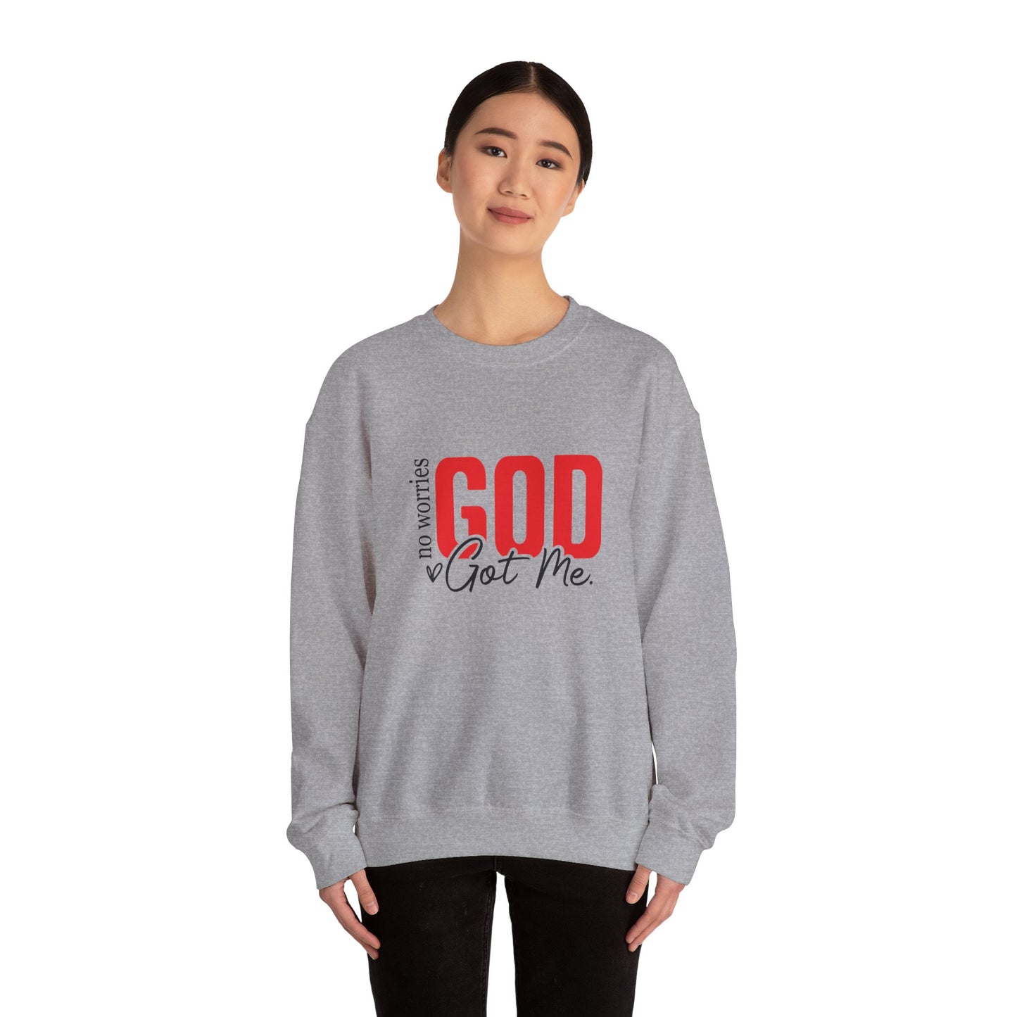 No Worries, God Got Me Sweatshirt | Christian Faith Statement Unisex Crewneck