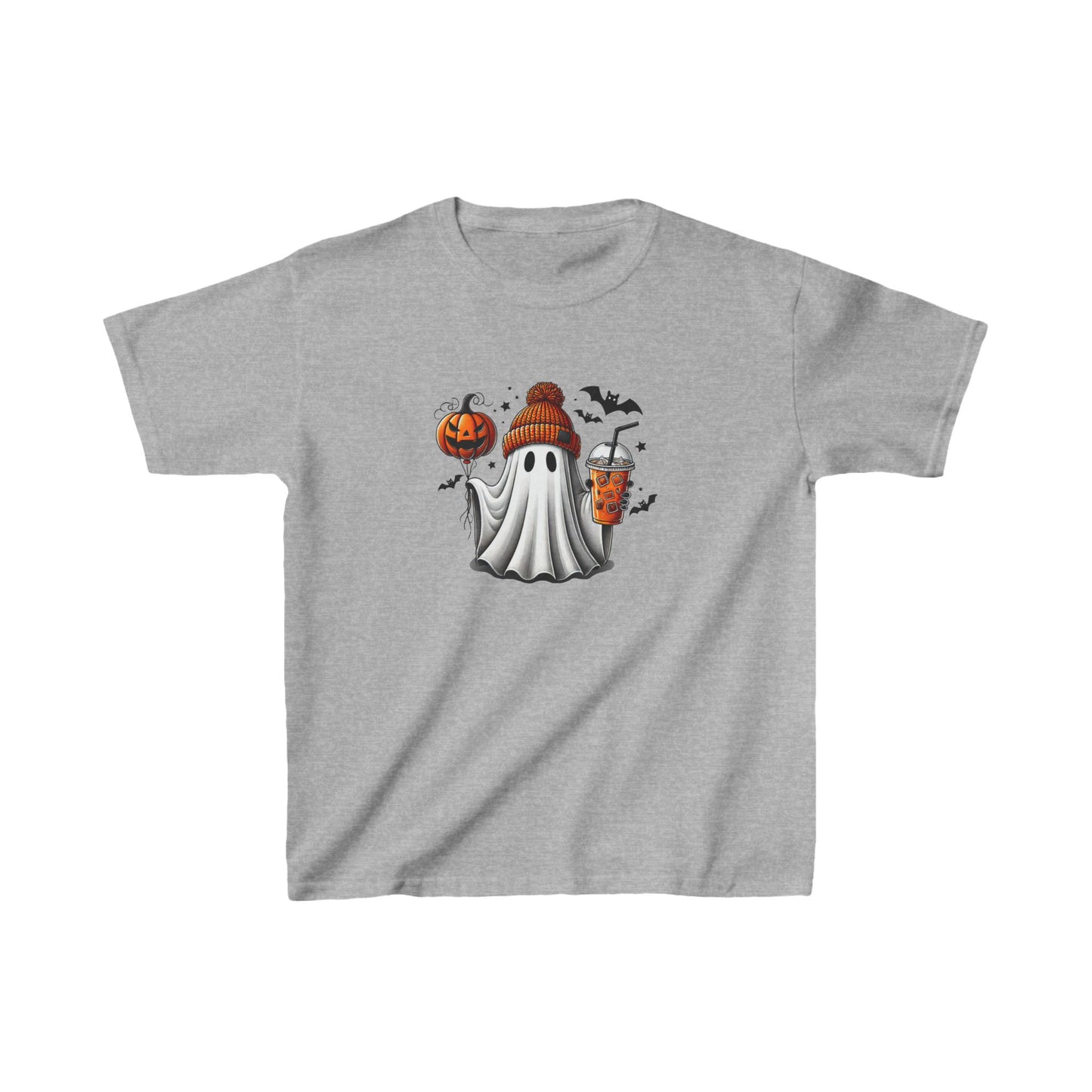 HN - Cute Ghost With Beanie | Kids Heavy Cotton™ Tee