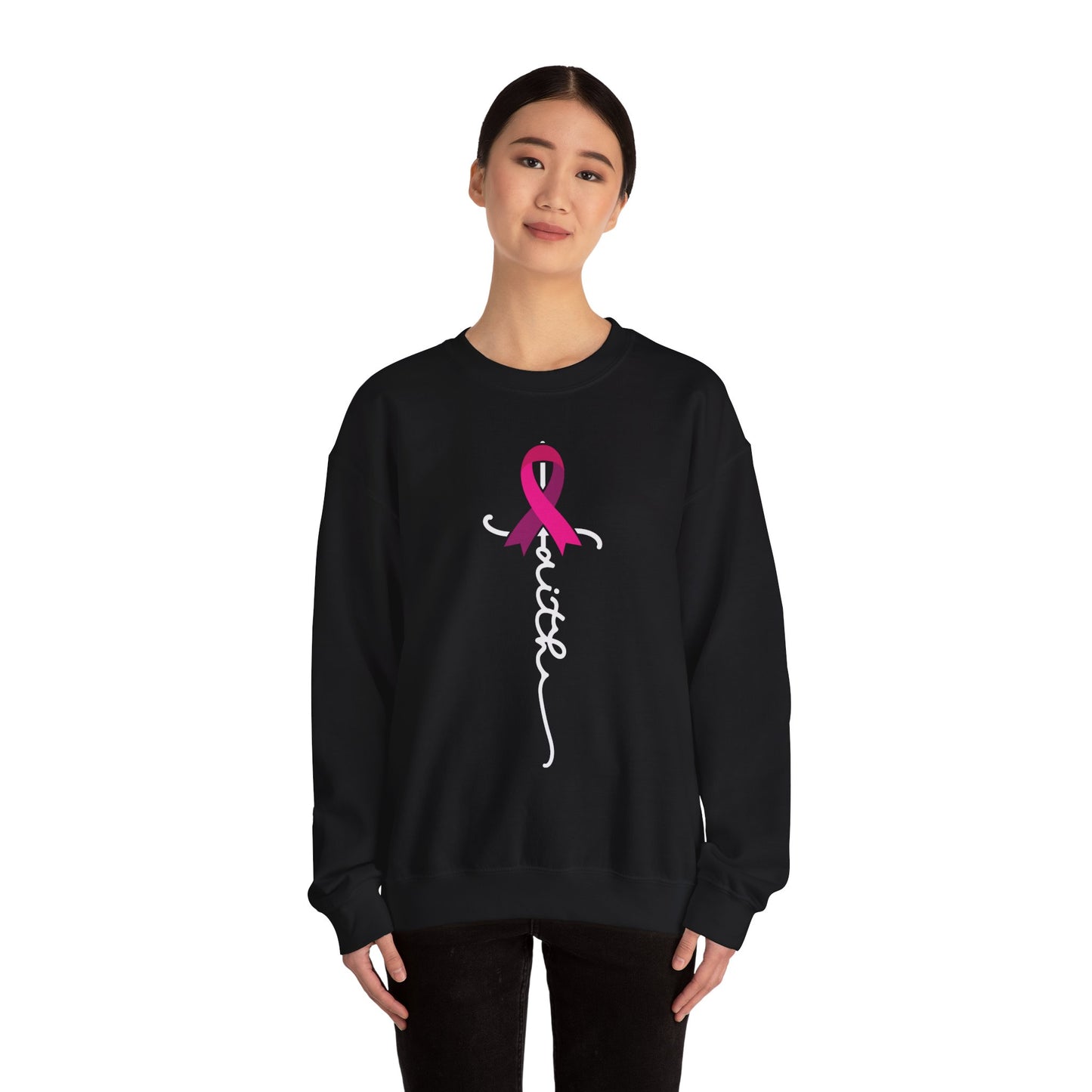 BCA - Faith Pink Ribbon | Unisex Heavy Blend™ Crewneck Sweatshirt