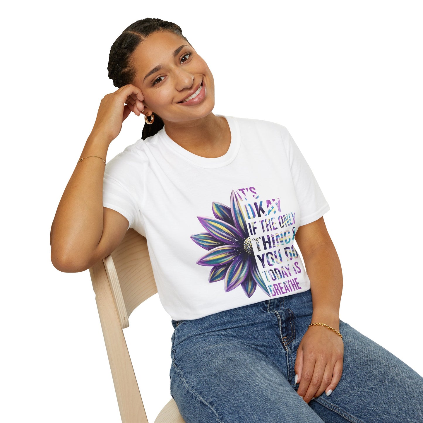 "It’s Okay If All You Did Today Was Breathe" Unisex Comfort Tee – Suicide Awareness Month Shirt