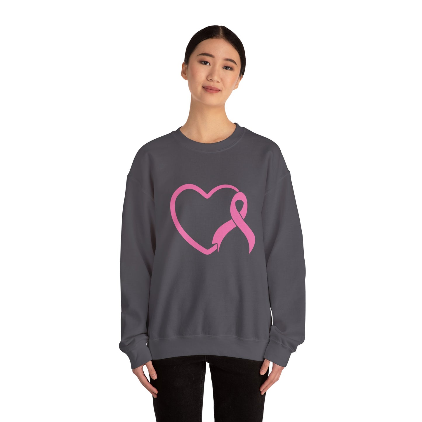 BCA - Pink Ribbon Heart | Unisex Heavy Blend™ Crewneck Sweatshirt