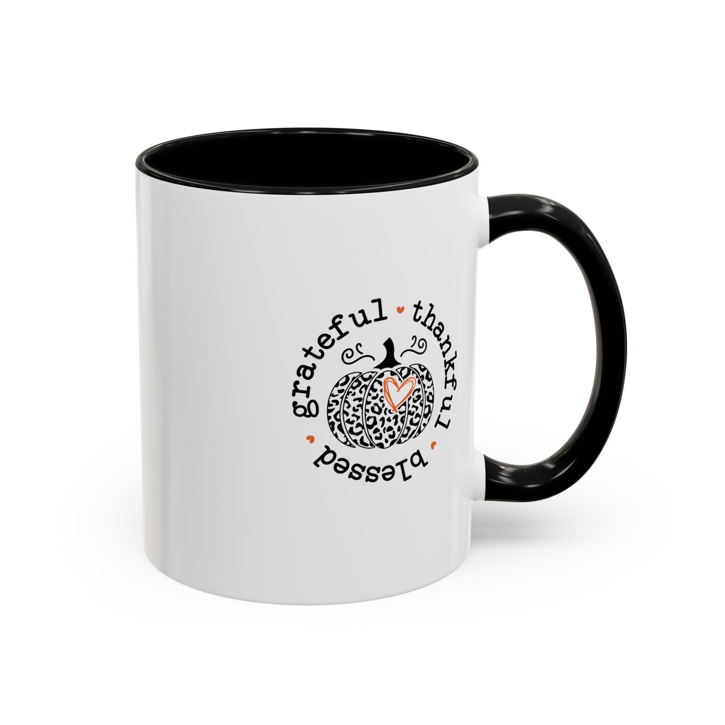 THK - Thankful, Grateful, Blessed | Accent Coffee Mug Black (11, 15oz)