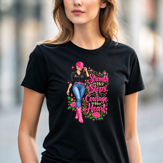 Breast Cancer Warrior Woman Shirt | NM-Bald Warrior Pink Ribbon Awareness Tee