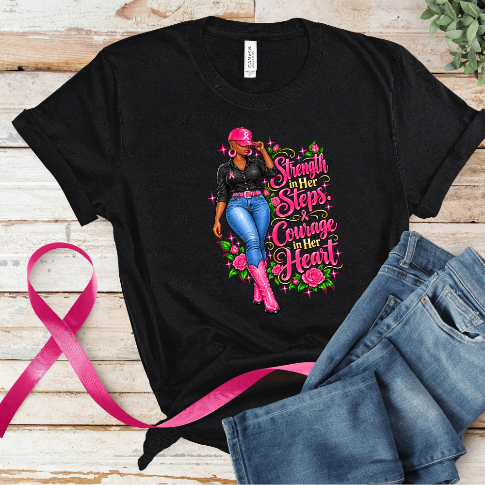 Breast Cancer Warrior Woman Shirt | MN-Bald Warrior Pink Ribbon Awareness Tee