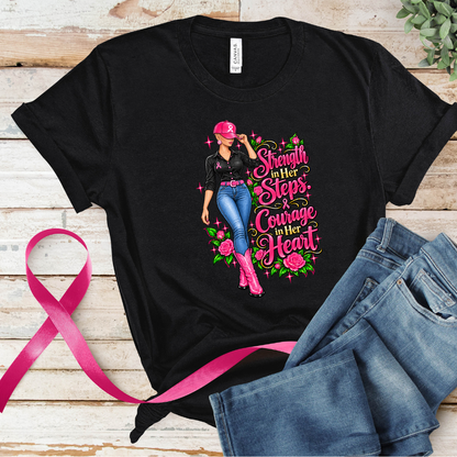 Breast Cancer Warrior Woman Shirt | NM-Bald Warrior Pink Ribbon Awareness Tee